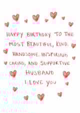 Heartfelt Birthday Card - For Husband - Hearts created by HCD Illustration