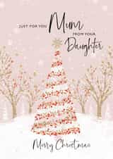 Classic Christmas Card - For Mum - From Daughter - Decorated Tree created by Rebecca Prinn