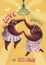 Cute Valentine's Day/Anniversary Card - Dancing - Bears created by Polina Beliaeva