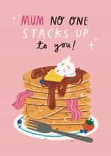 Cute Mother's Day Card - Pancake Pun - No One Stacks Up To You! created by Alice Mole Illustration