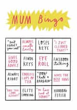 Funny Mother's Day Card - Mum Bingo created by Alice Mole Illustration