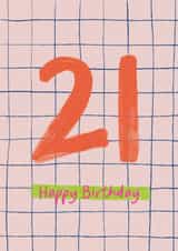 Classic Birthday Card - 21st - Hand Painted created by Sweetlove Press