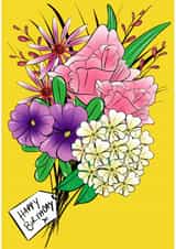 Pretty Birthday Card - For Her - Flowers created by Rixon Design