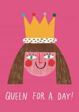 Cute Mother's Day Card - Queen For A Day - Crown created by Alice Mole Illustration