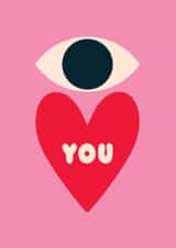 Arty Valentine's Day Card - Eye Love You created by Stoats & Weasels