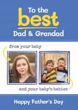 Personalised Father's Day Photo Card created by Bev O'Connor || @oconnordesign - Cute Father's Day Card - Best Dad And Grandad