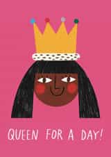 Cute Mother's Day Card - Queen For A Day created by Alice Mole Illustration