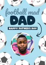 Personalised Father's Day Photo Card created by Bev O'Connor || @oconnordesign - Cute Father's Day Card - Football Mad Dad