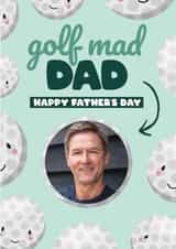 Personalised Father's Day Photo Card created by Bev O'Connor || @oconnordesign - Cute Father's Day Card - Golf Mad Dad