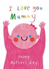 Cute Mother's Day Card - Love You Mummy - From Daughter created by Alice Mole Illustration