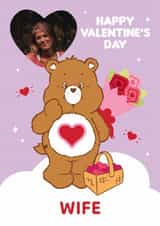 Personalised Valentines Day Photo Card created by Danilo - Cute Personalised Photo Care Bears Valentine's Day Card – For Wife