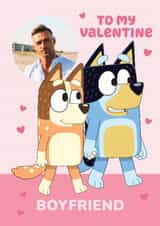 Personalised Valentines Day Photo Card created by Danilo - Cute Personalised Bluey Valentine's Day Photo Card for Boyfriend