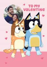 Personalised Valentines Day Photo Card created by Danilo - Cute Personalised Bluey Valentine's Day Photo Card