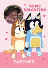 Personalised Valentines Day Photo Card created by Danilo - Cute Personalised Bluey Valentine's Day Photo Card for Partner
