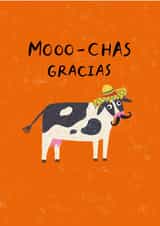 Funny Thank You Card - Moo-Chas Gracias created by Dandelion Stationery