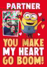 Personalised Valentines Day Photo Card created by Danilo - Personalised Minions Valentine's Day Photo Card for Partner - Boom!