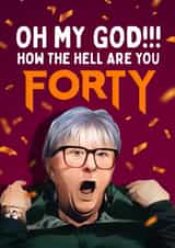 Funny Birthday Card - 40th - Linda - The Traitors created by Mrs Best Paper Co.