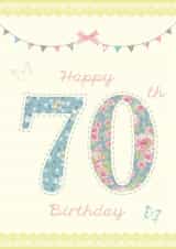 Pretty 70th Birthday Card for her created by Rankidoodle