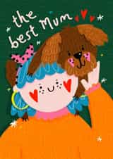 Cute Mother's Day Card - Best Dog Mum created by NICHOLA COWDERY ILLUSTRATIONS 