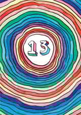 Classic Birthday Card - 13th - Rainbow Circles created by Jelly Armchair