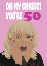 Funny Birthday Card - 50th - Pam Shipman created by Hello Sausage