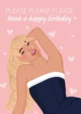 Fun Birthday Card - Sabrina Carpenter - Please Please Please created by Jade Xav
