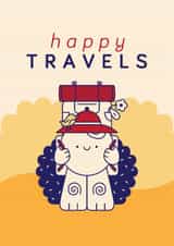 Cute Leaving Card - Happy Travels - Backpack created by Gemma Pratt