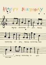 Classic Birthday Card - Happy Birthday Song - Musical Notes created by Poet and Painter
