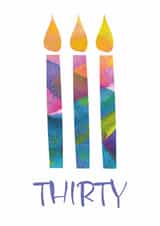 Classic Birthday Card - 30th - Candles created by size3art