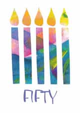 Classic Birthday Card - 50th - Candles created by size3art