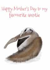 Cute anteater card for a favourite aunt on Mother's Day created by LeopardyNonsense