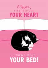 Cute Mother's Day Card - From The Tuxedo Cat - Stole Your Bed created by The Cake Thief