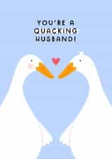 Cute Anniversary/Valentine's Day Card - Ducks - You're A Quacking Husband! created by Joanne Hawker