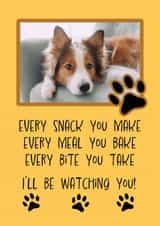 Personalised Mothers Day Photo Card created by Bonnie Banter - Funny Mother's Day Card - From the Dog - Every Snack You Make