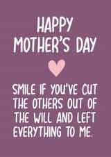 Funny Mother's Day Card - Inheritance - Sibling Rivalry created by Pack a Punch Designs