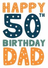 Classic Birthday Card - 50th - Dad created by Mint Maker Studio