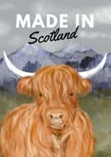 Cute Just Because Card - Cow - Made In Scotland created by Hello Fridays Studio