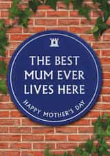 Funny Mother's Day Card - Best Mum Ever - Heritage Plaque created by Brainbox Candy