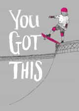 Modern Just Because/Good Luck Card - You Got This - Skateboarding created by Tainted Genie