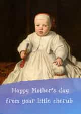 Funny Mother's Day Card - Little Cherub created by Kate Garrett