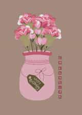 Birthday Card celebrating the January Birthflower - Carnation created by Lucie Pritchard Design