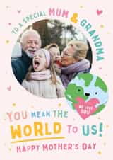Personalised Mothers Day Photo Card created by Macie Dot Doodles - Cute Mother's Day Card - Mum And Grandma - Mean The World
