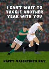 Cute Valentine's Day Card - Six Nations - Tackle Another Year With You created by Pink Peach Cards