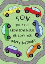 Cute Birthday Card - For Son - Cars created by @Laura Lonsdale Designs