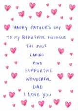 Heartfelt Father's Day Card - For Husband - Hearts created by HCD Illustration