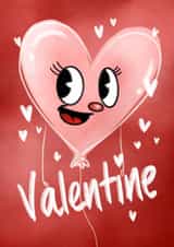 Cute heart Balloon Character Valentines Card created by Danielle Lisa