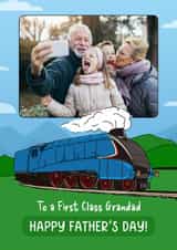 Personalised Father's Day Photo Card created by Evie Garnett Designs - Cute Father's Day Card - For Grandad - Steam Train
