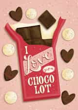 Sweet Valentines card - I Love You Choco Lot_ Chocolate - Hand Lettering created by Studio Alison Nolan