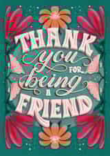 Pretty Thank You/Love & Friendship Card - For Friend - Flowers created by Studio Alison Nolan