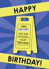 Fun Birthday Card - For Him - Take Caution created by Crystal 